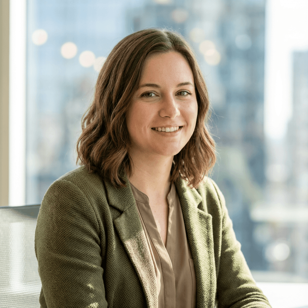 Professional headshot of a female finance executive